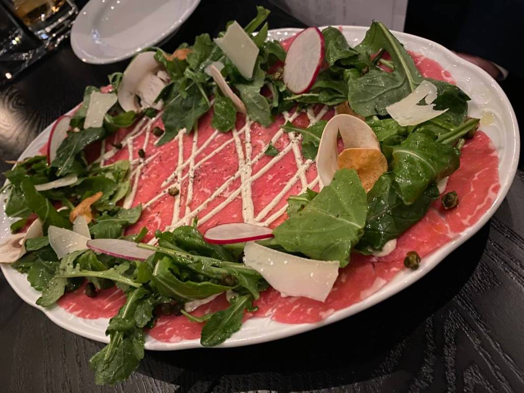 Beef carpaccio at Al Solito Posto (Al Mancini/Las Vegas Review-Journal)