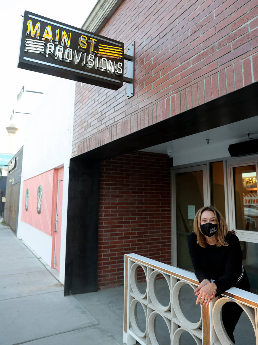 Main St. Provisions owner Kim Owens at her downtown Las Vegas restaurant, Dec. 2, 2020. (K.M. C ...