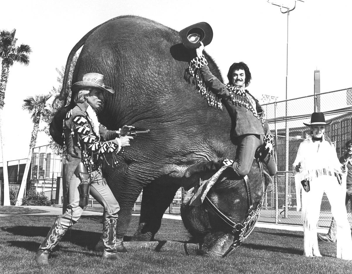 This April 14, file photo shows Siegfried Fischbacher and Roy Horn at the Frontier. (Las Vegas ...