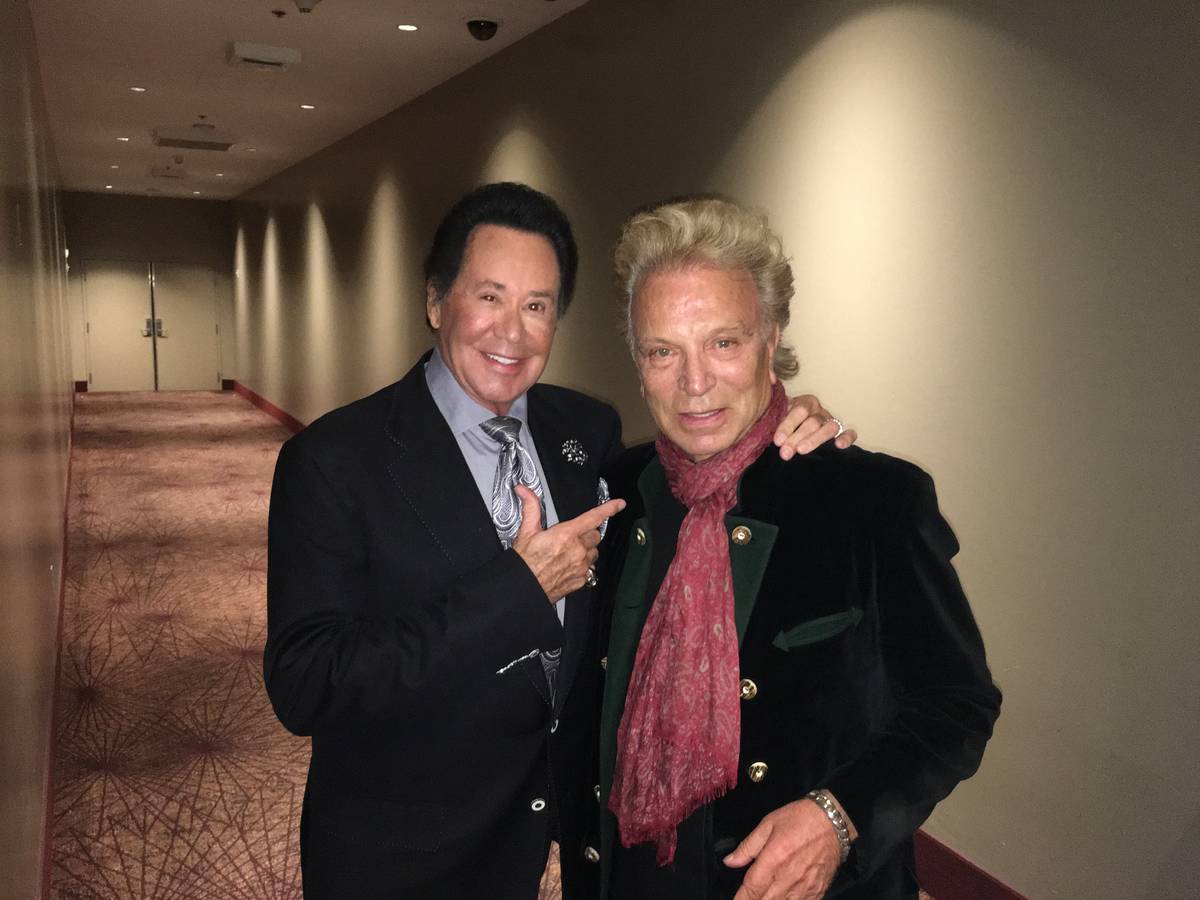 Wayne Newton and Siegfried Fischbacher are shown at the Stratosphere on Feb. 6, 2017. (John Kat ...