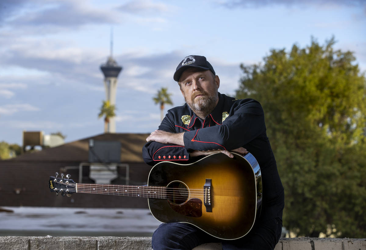 Ryan Pardey in his backyard used to book the Bunkhouse Saloon but not since COVID-19 shut thing ...