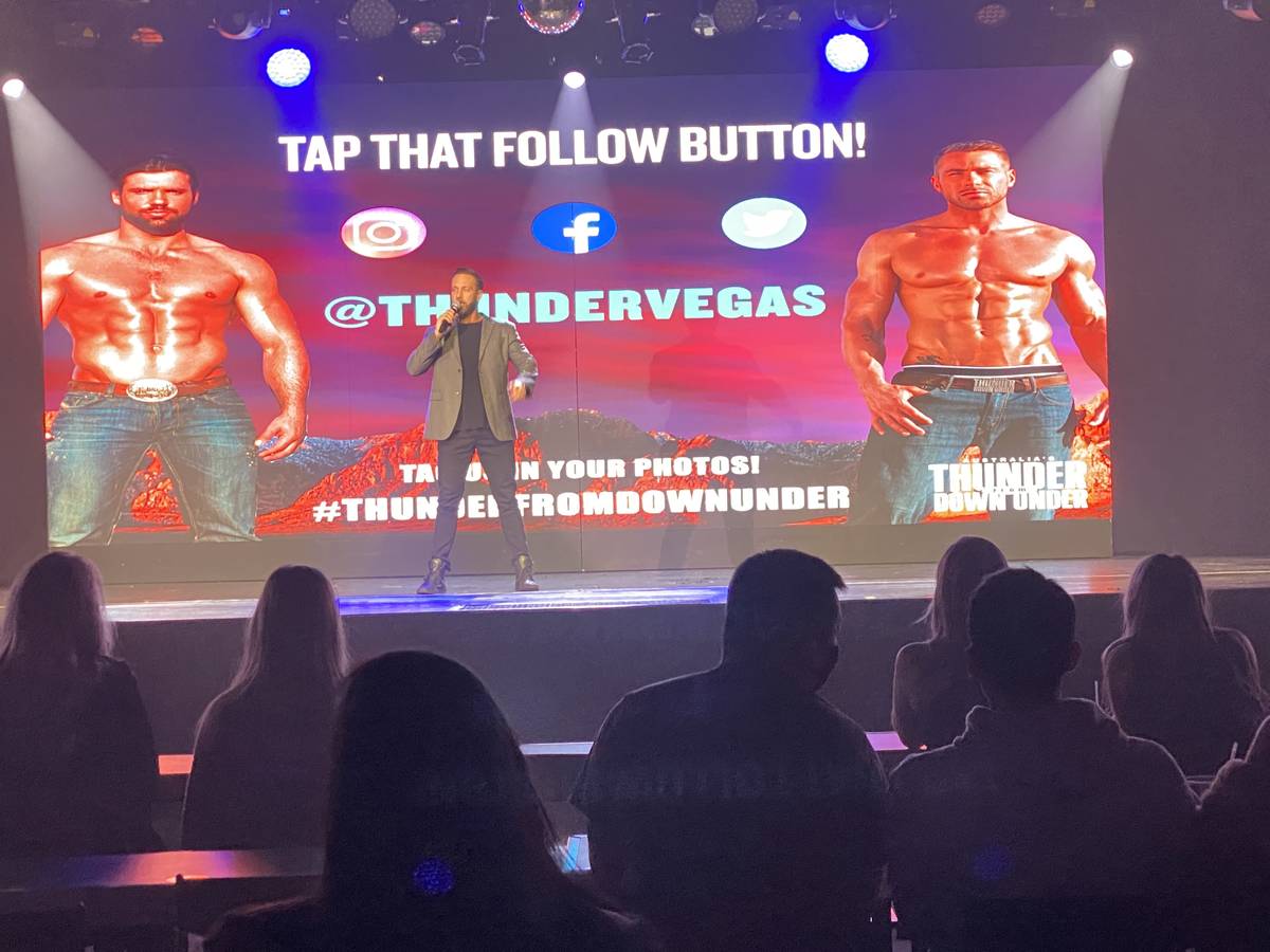 Emcee Scott Reading is shown during the return of Thunder From Down Under at Thunderland Showro ...