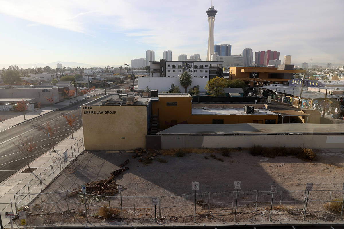 A vacant lot at 1208 S. Casino Center Blvd., south of Charleston Boulevard, in downtown Las Veg ...