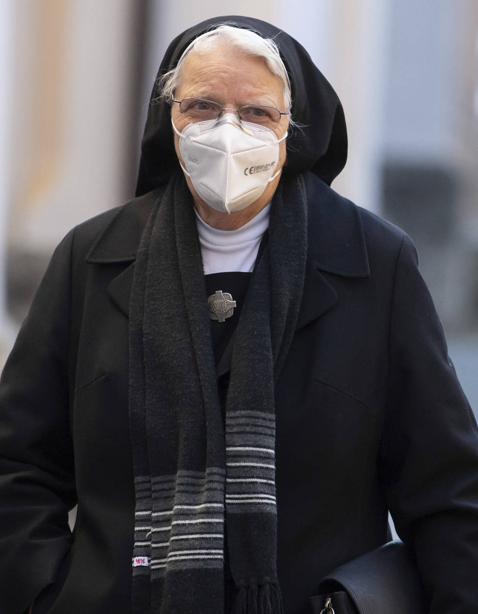 Dolore Fischbacher, sister of Siegfried Fischbacher, attends the funeral service for the late m ...