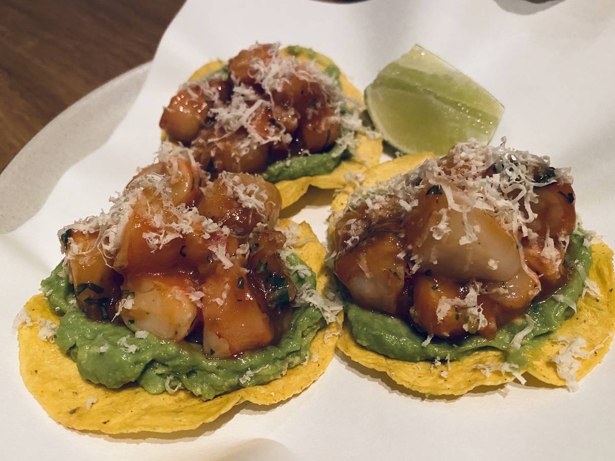 Shrimp tostadas at Elio. (Al Mancini/Las Vegas Review--Journal)