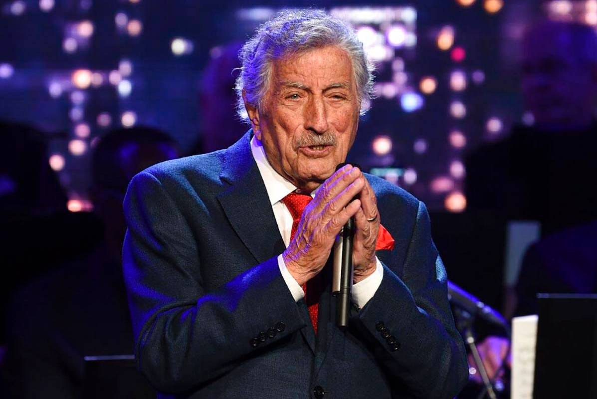 Singer Tony Bennett performs at the Statue of Liberty Museum opening celebration in New York on ...