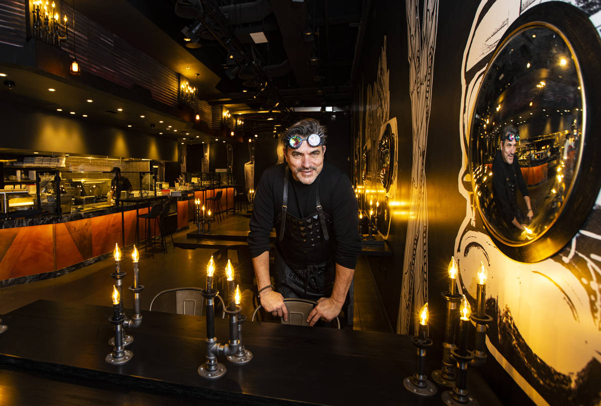Chef Todd English poses for a portrait in his new restaurant, The Beast, at Area15 in Las Vegas ...