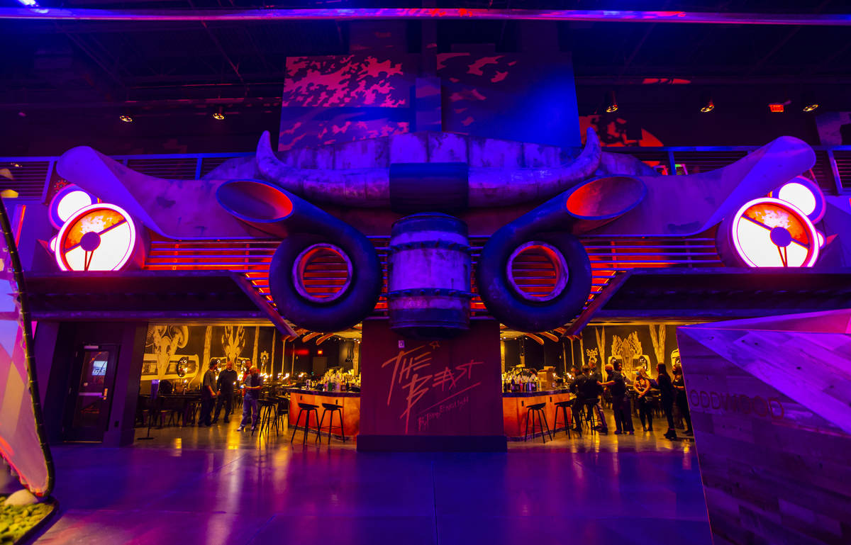 The entrance to Chef Todd English's new restaurant, The Beast, at Area15 in Las Vegas on Thursd ...