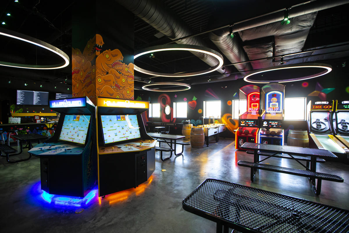 A view of second level of the Emporium arcade bar at Area15 in Las Vegas on Thursday, Feb. 4, 2 ...