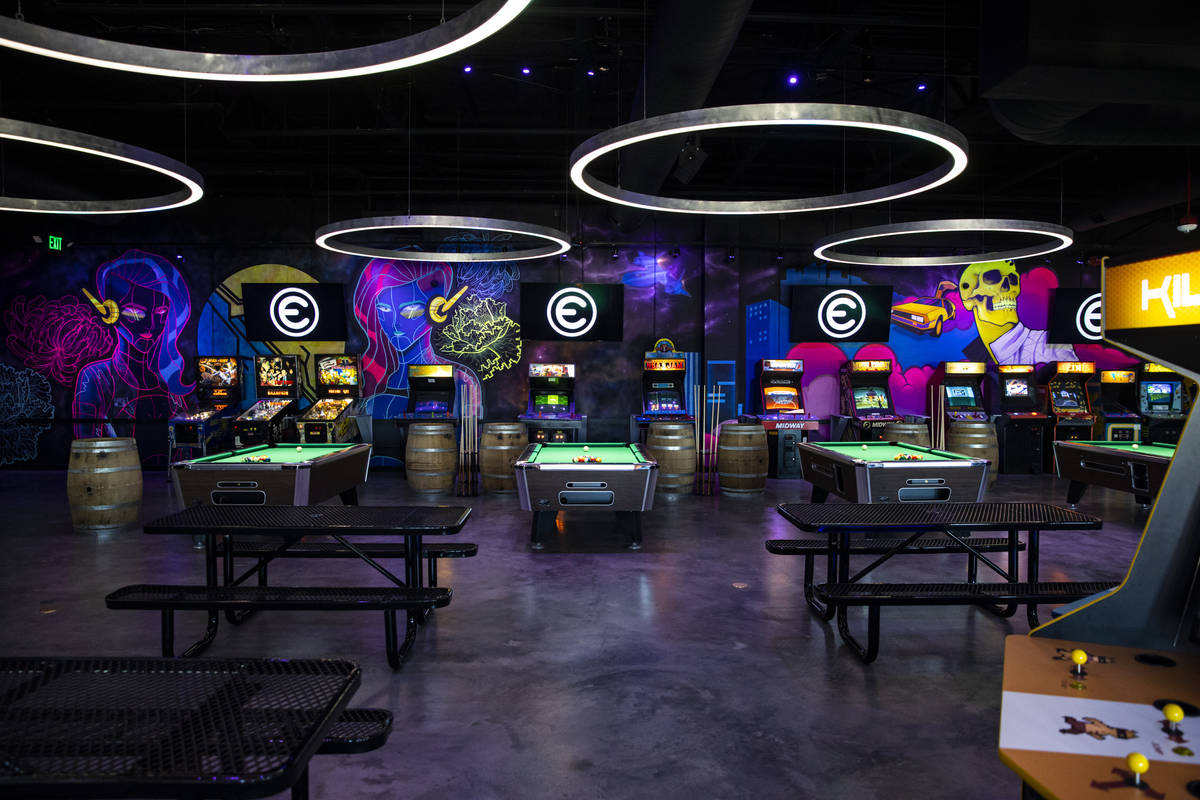 A view of second level of the Emporium arcade bar at Area15 in Las Vegas on Thursday, Feb. 4, 2 ...