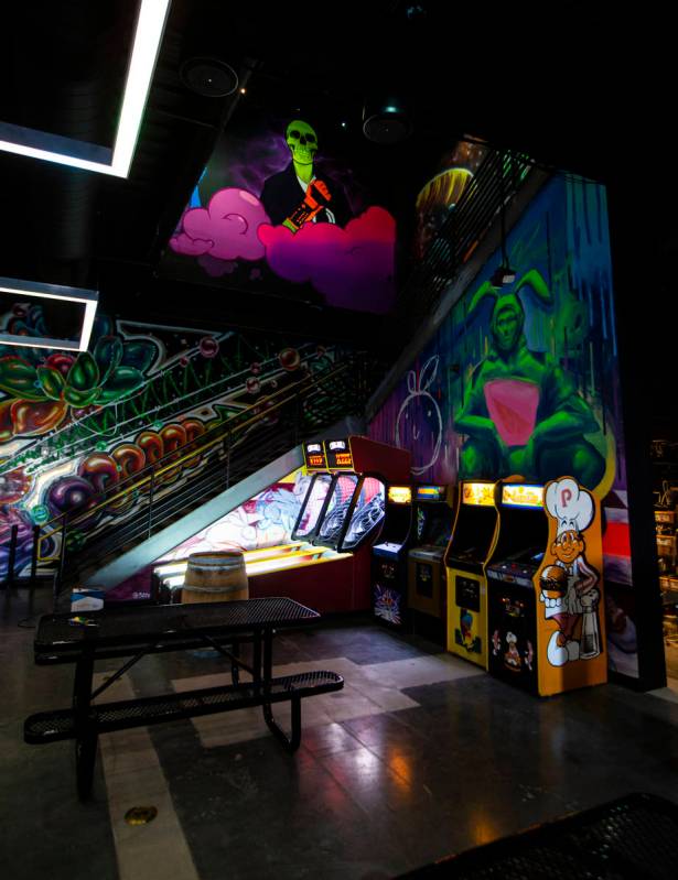 A view of first level of the Emporium arcade bar at Area15 in Las Vegas on Thursday, Feb. 4, 20 ...