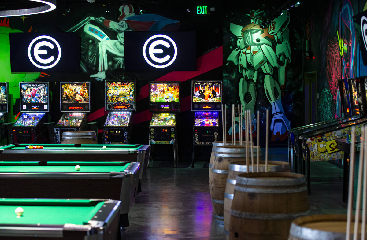A view of second level of the Emporium arcade bar at Area15 in Las Vegas on Thursday, Feb. 4, 2 ...