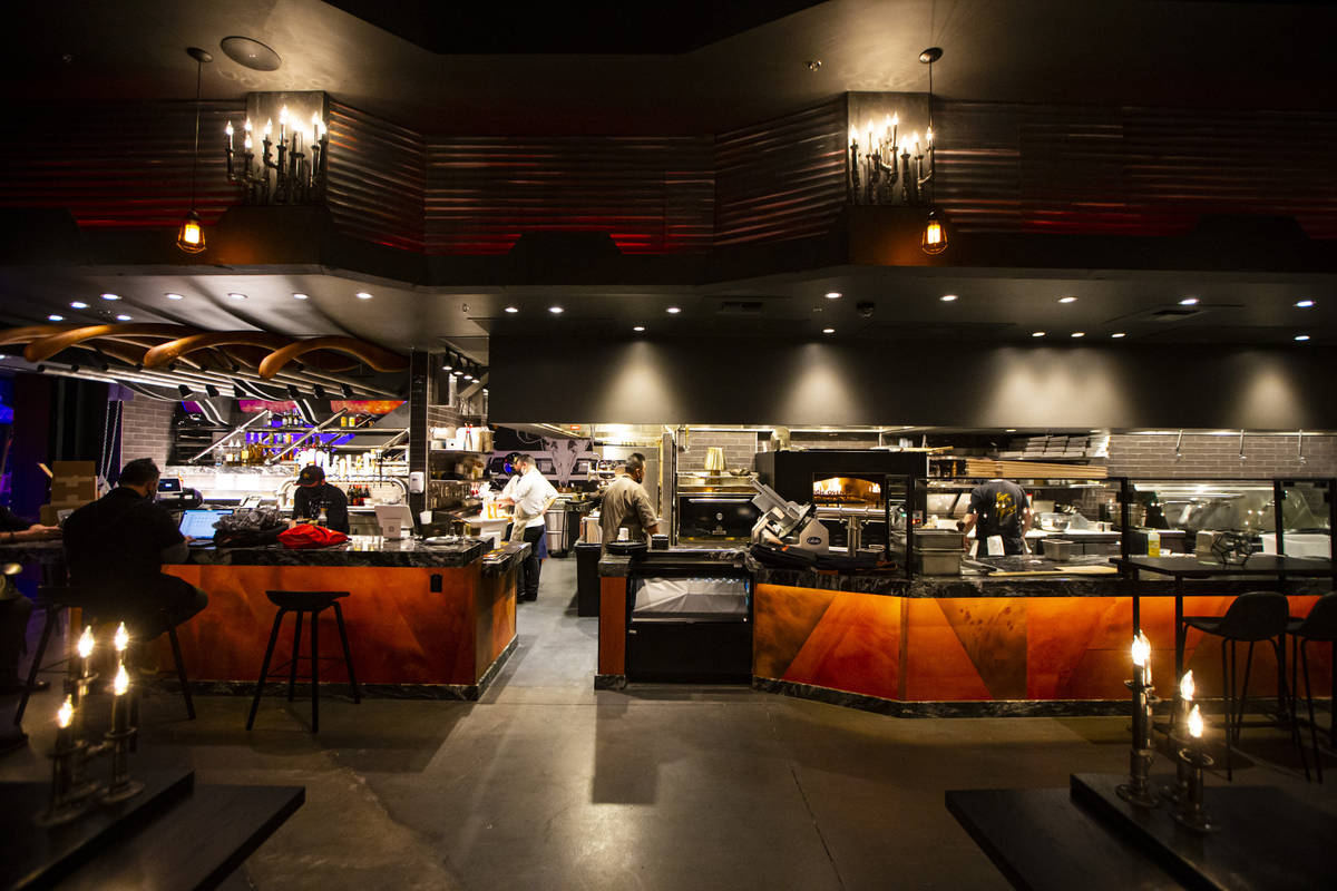An interior view of Chef Todd English's new restaurant, The Beast, at Area15 in Las Vegas on Th ...