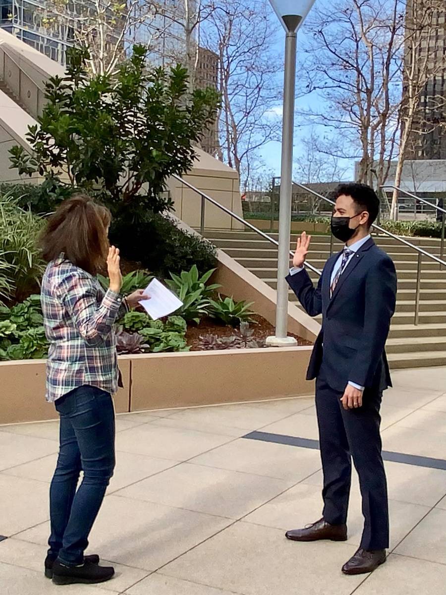 Graham Fenton is in Los Angeles taking the the oath to become an attorney in the State of Calif ...