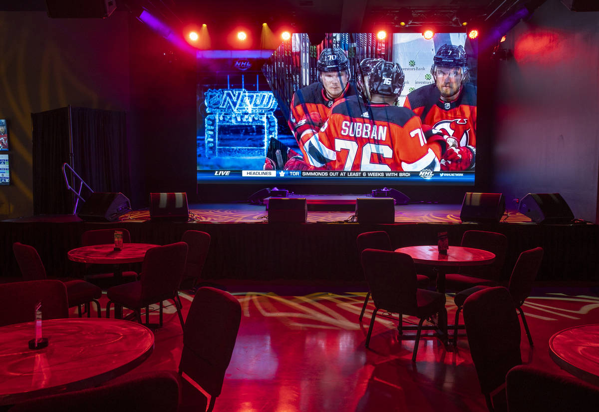 Stage and sports viewing area at the new Diversion Amusements entertainment facility which feat ...