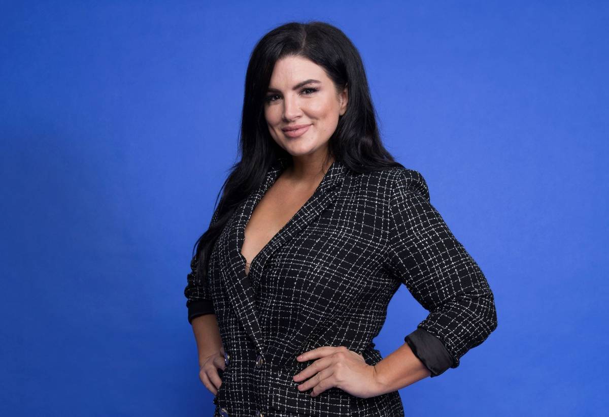 Gina Carano is seen at the Disney Plus launch event promoting "The Mandalorian" at the London W ...