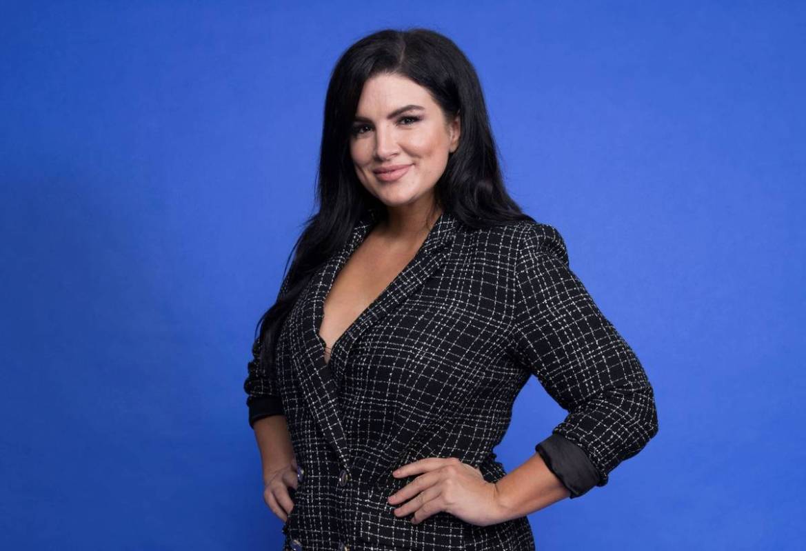 Gina Carano is seen at the Disney Plus launch event promoting "The Mandalorian" at the London W ...
