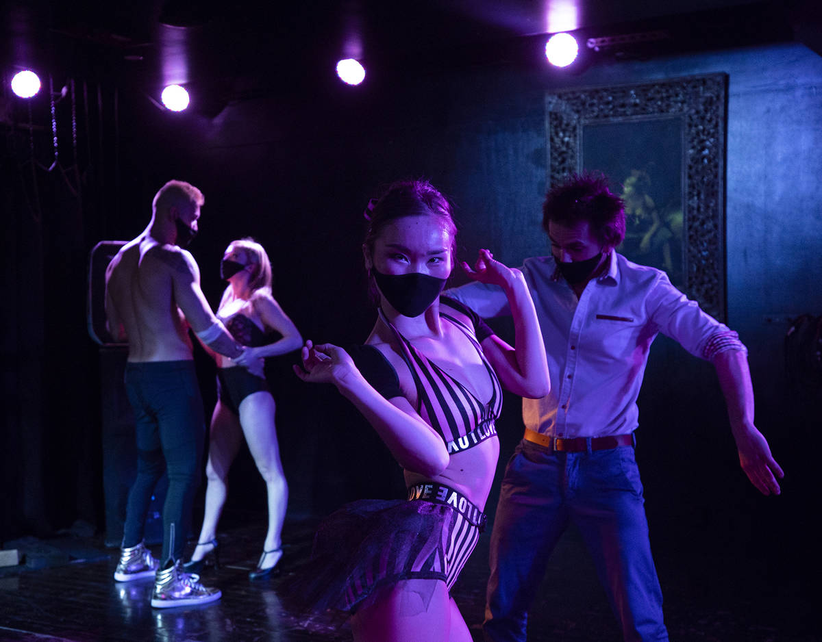 Tsatsral ÒTsatsaÓ Erdenebileg, middle, rehearses for the ApŽro Show on the Baob ...