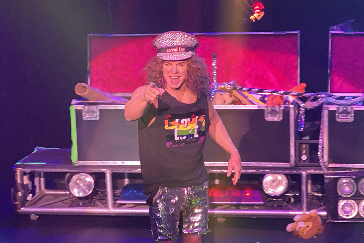 Carrot Top is shown performing at Luxor's Atrium Showroom on Thursday, Oct. 17, 2019. (John Kat ...