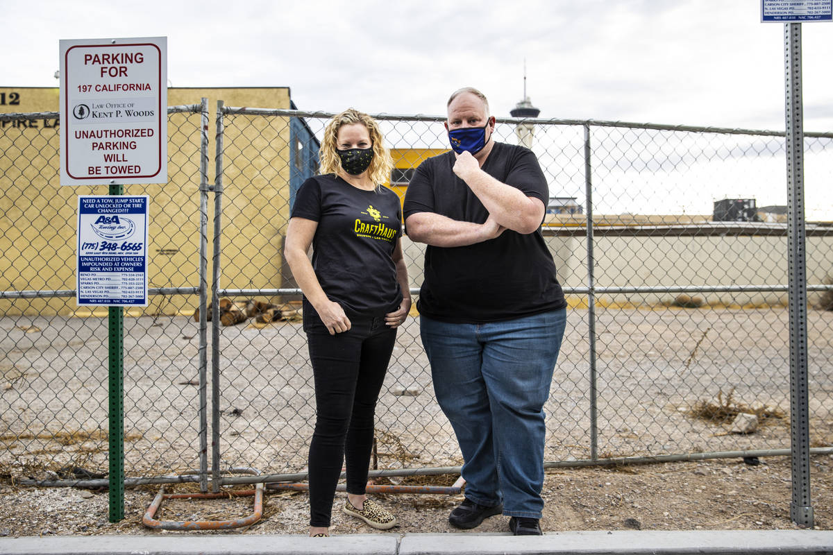 Wyndee Forrest, owner of CraftHaus Brewery, left, and James Trees, chef and owner of Esther's K ...
