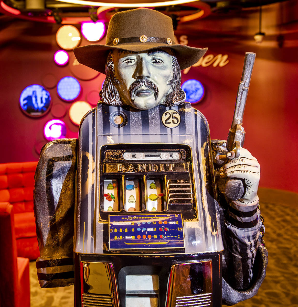 Two vintage slot machines made to resemble cowboys will go on display at The Mob Museum beginni ...