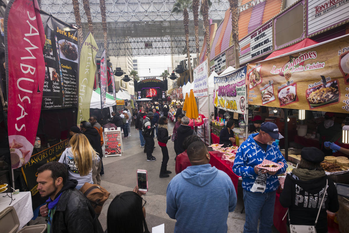People check out vendors during the 17th annual Taste & Sounds of Soul Festival at the Frem ...