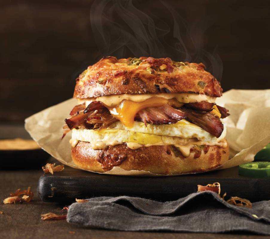 Texas Brisket Egg Sandwich at Einstein Bros. Bagels. (Einstein Bros.)