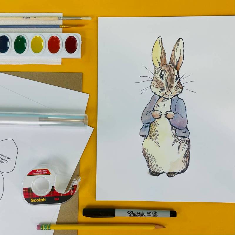 A Beatrix Potter-inspired project from the Easter Art Box. (Art Classes for Kids)