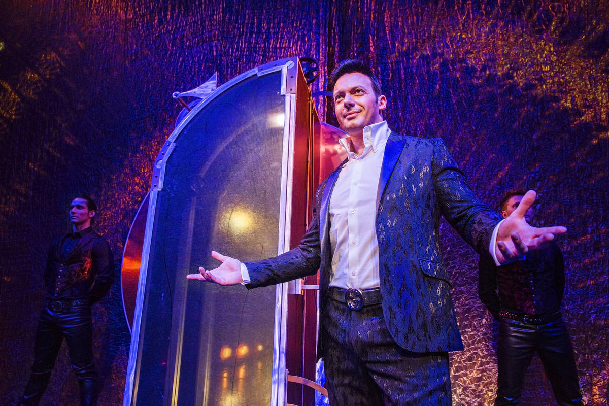 Illusionist David Goldrake rehearses for his new show "Imaginarium" June 22 at the Tropicana Th ...