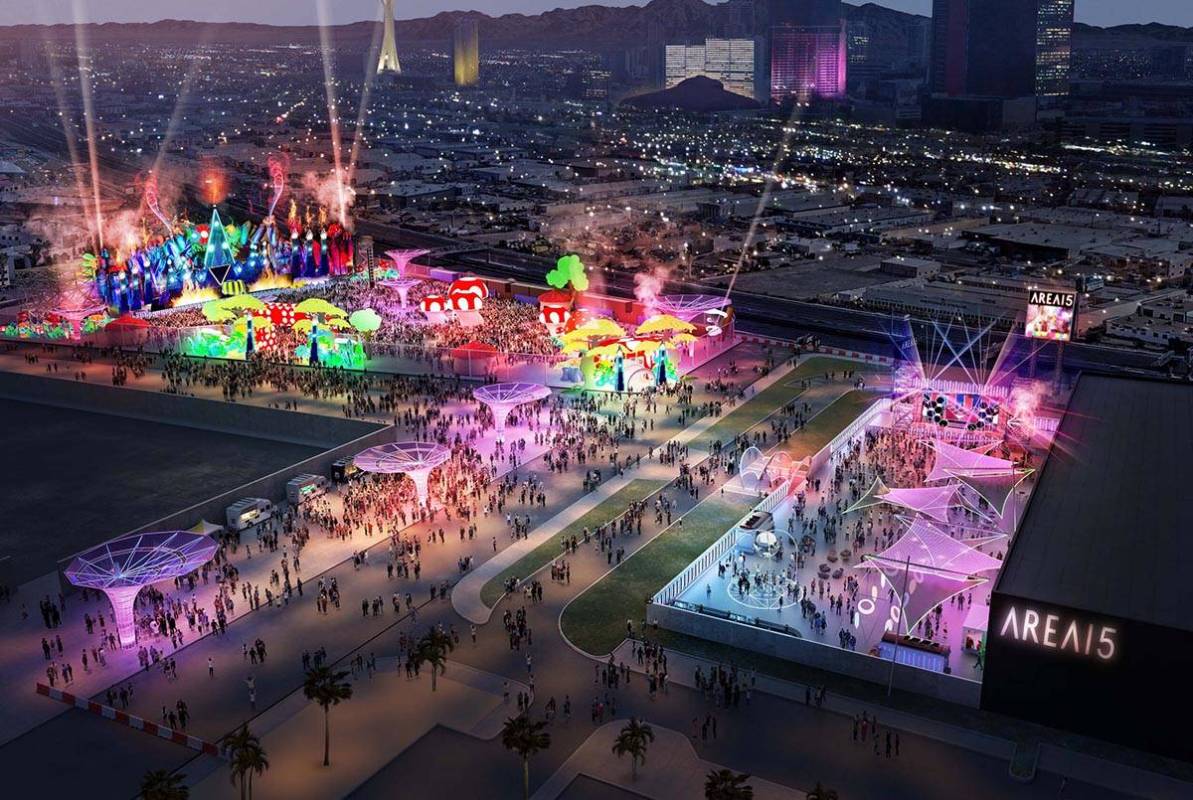 The Grounds, a four-acre project at Area15, is expected to accommodate up to 20,000 guests for ...