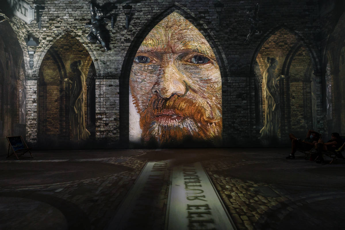 A promotional image for "Van Gogh: The Immersive Experience" opening April 6 at Area15. (Exhibi ...