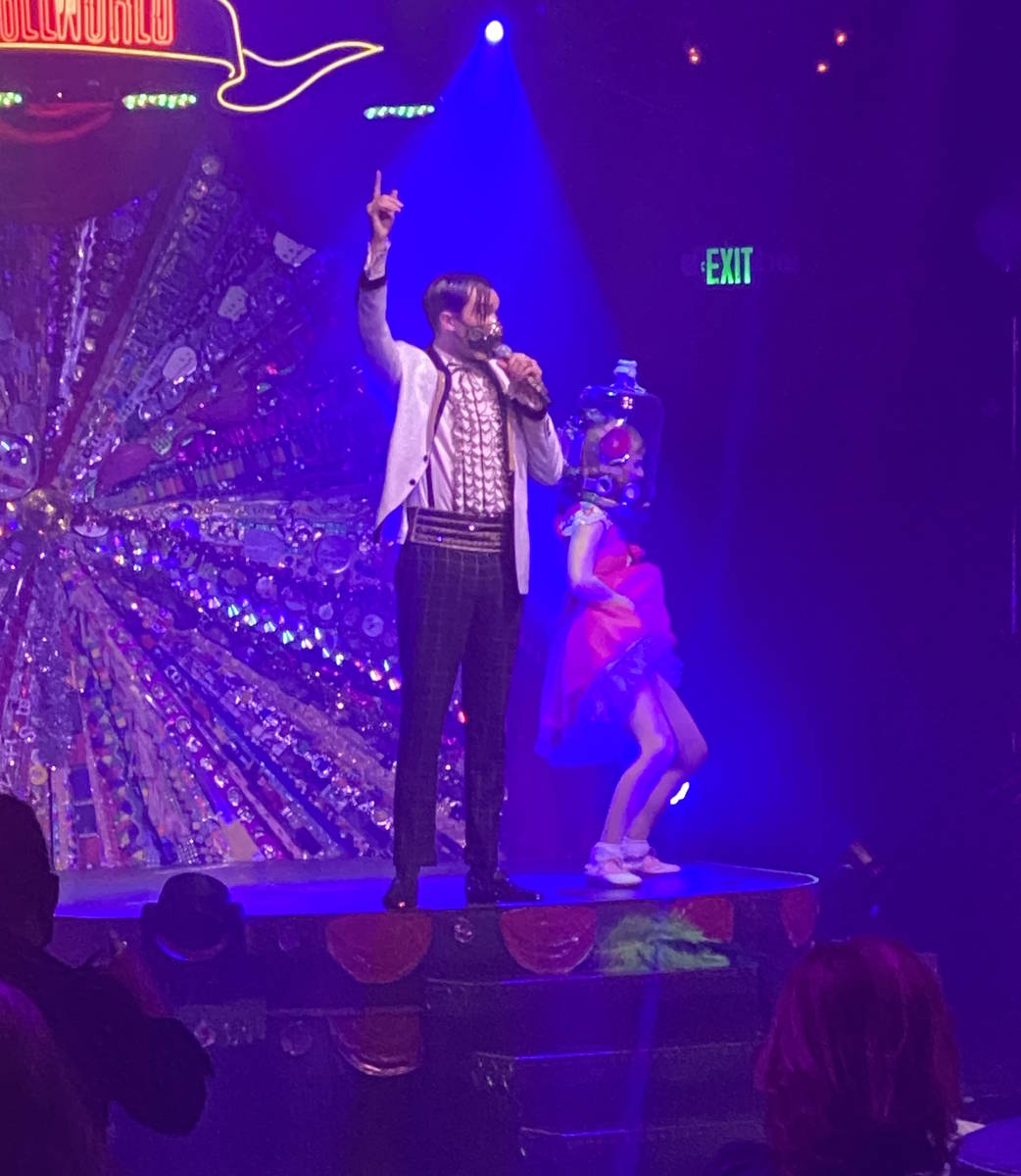 The Gazillionaire fires up the crowd as "Absinthe" returns on Wednesday, March 17, 2021. (John ...