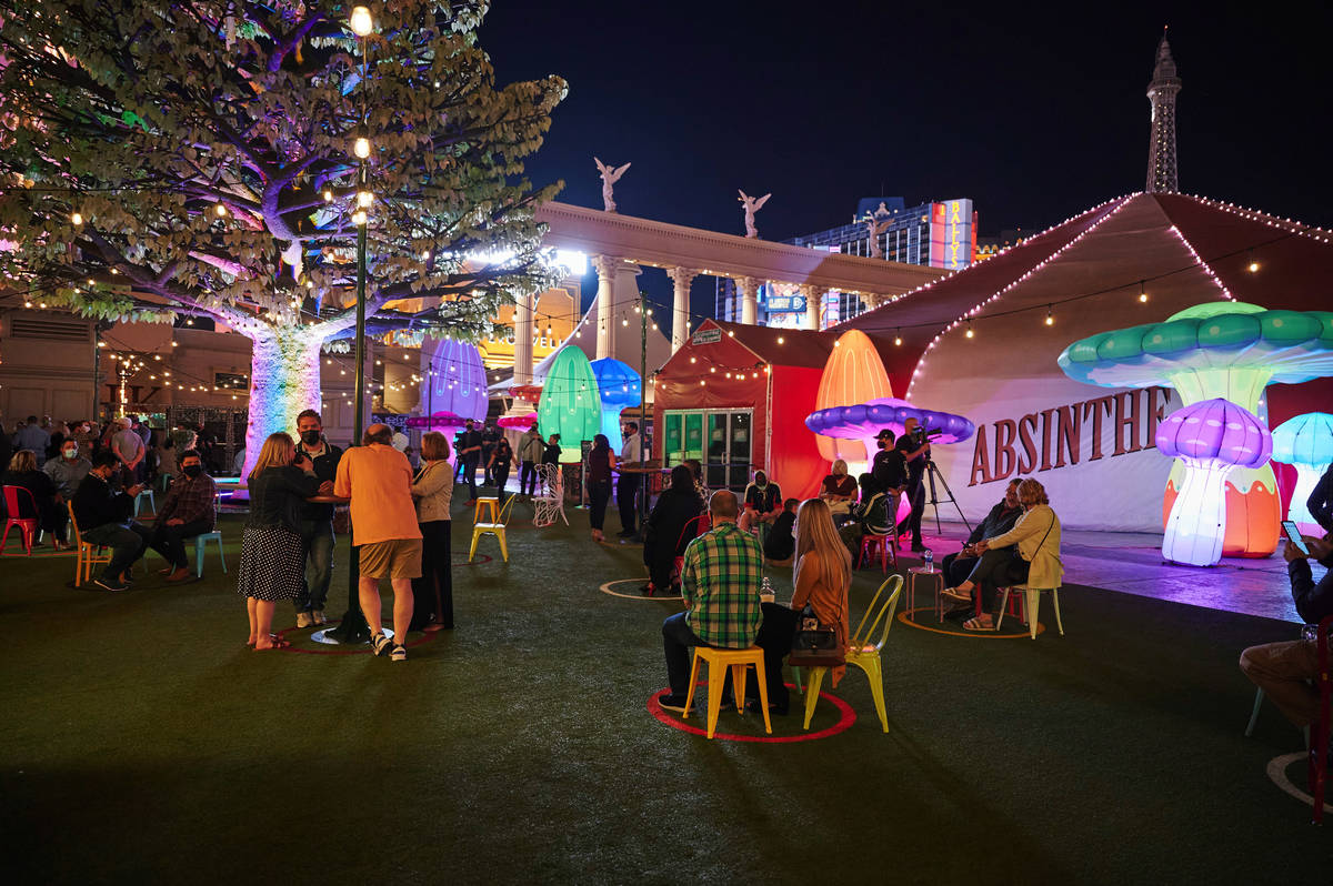 The Green Fairy Garden is shown at the Spiegeltent for "Absinthe" at Caesars Palace on Wednesda ...