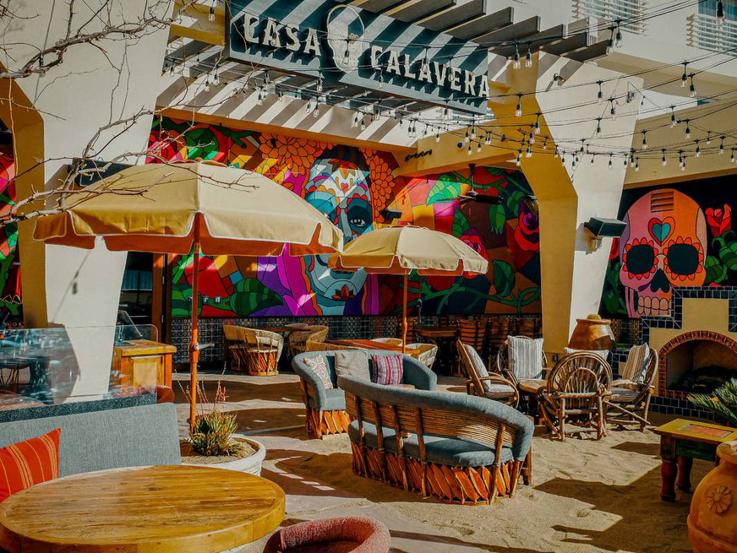 The festive al fresco dining area at Casa Calavera at Virgin Hotels Las Vegas. (Hakkasan Group)