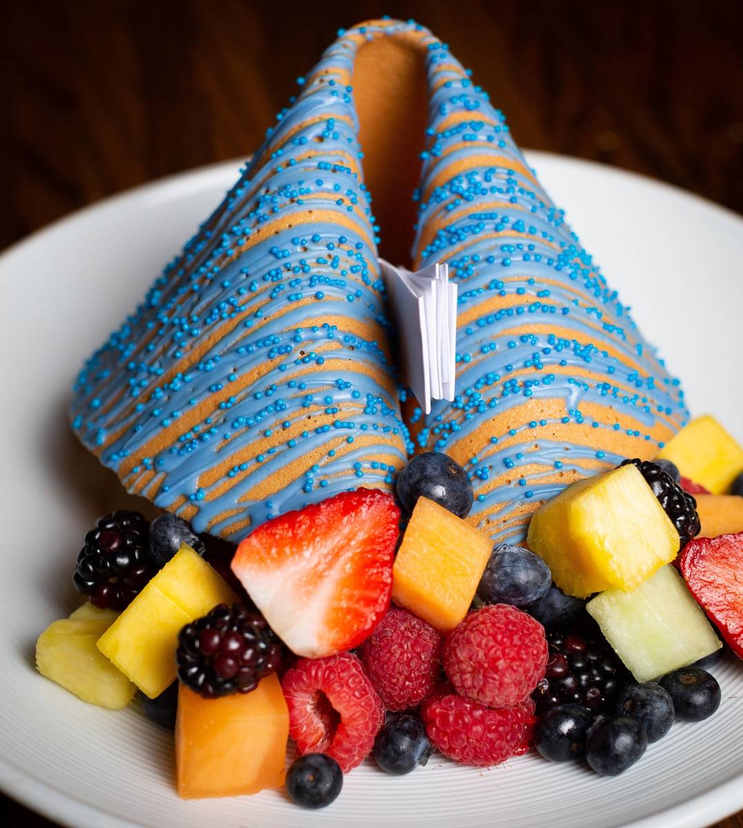 Sales of the blue Giant Fortune Cookie at Tao benefit autism charities. (Tao Group)