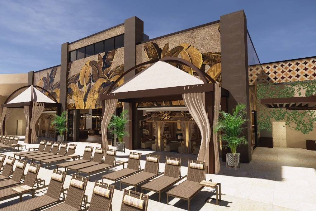 The Sahara pool area. (Kelly Frey/The Publicity Lab)