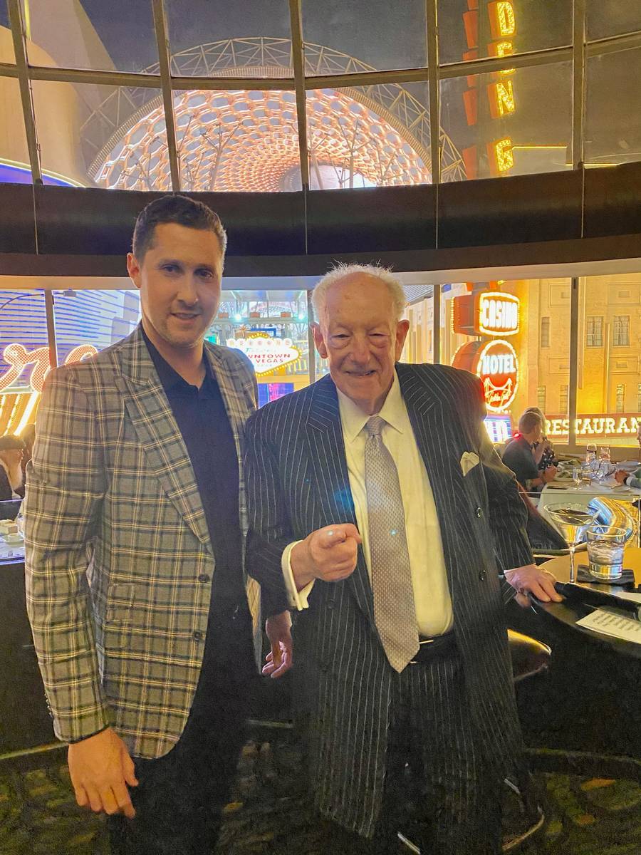 Plaza CEO Jonathan Jossel and former Las Vegas Mayor Oscar Goodman are shown at Oscar's Steakho ...