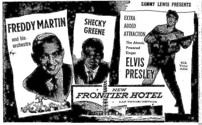 Review-Journal ad for Elvis Presley's Las Vegas debut