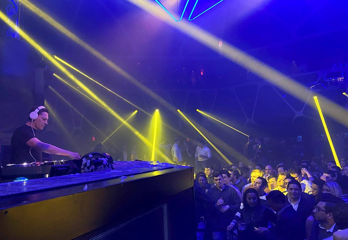 Tiesto performs during the DreamlandXR Closing Night Party at Hakkasan Nightclub at the MGM Gra ...