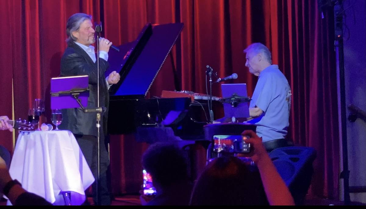 Bucky Heard and Bill Medley are shown at Medley's unbilled appearance at the Italian American C ...