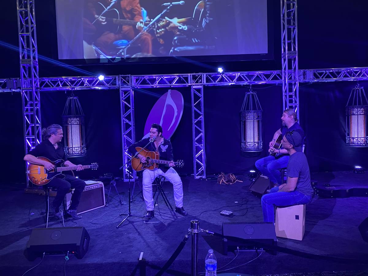 Elvis Lederer, Justin Shandor, Martin Zimmerman and Pepe Jimenez jam during rehearsals for "Elv ...