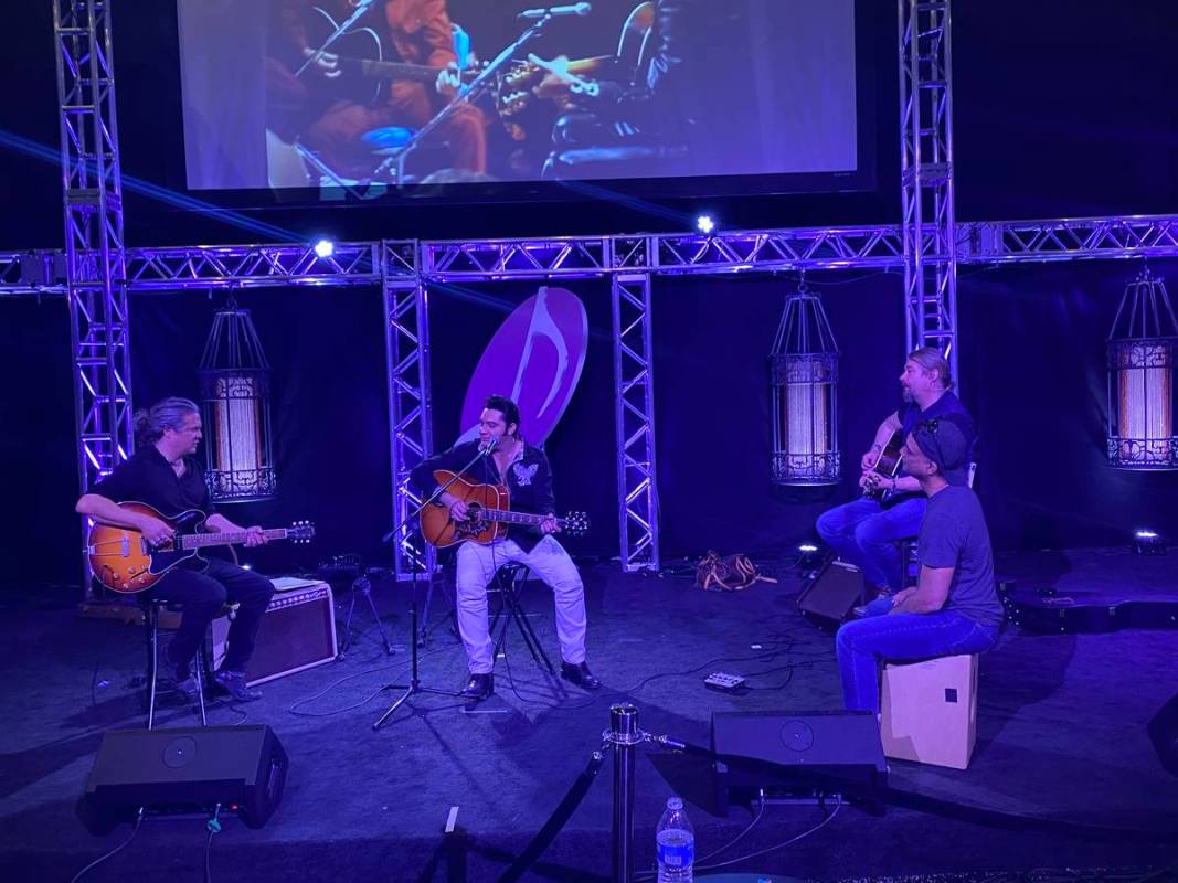 Elvis Lederer, Justin Shandor, Martin Zimmerman and Pepe Jimenez jam during rehearsals for "Elv ...