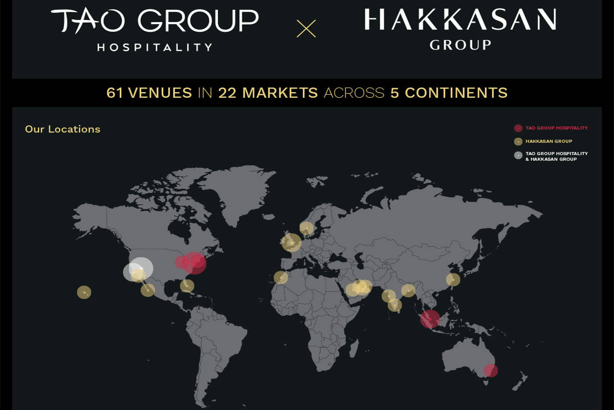 The newly formed alliance between Tao and Hakksan operates 61 entertainment dining and nightli ...