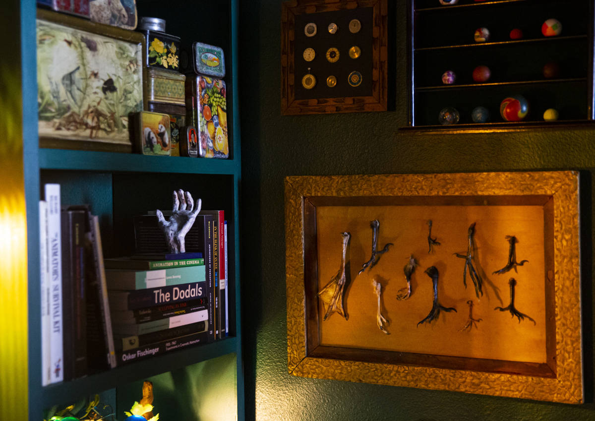A collection of dead bird feet is displayed at the Office of Collecting & Design, a museum ...