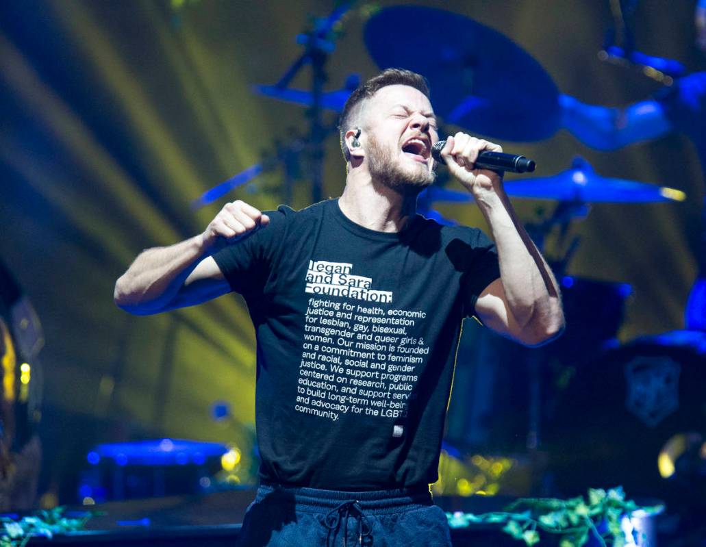 Imagine Dragons frontman Dan Reynolds performs during a 2018 show at The Chelsea at The Cosmopo ...