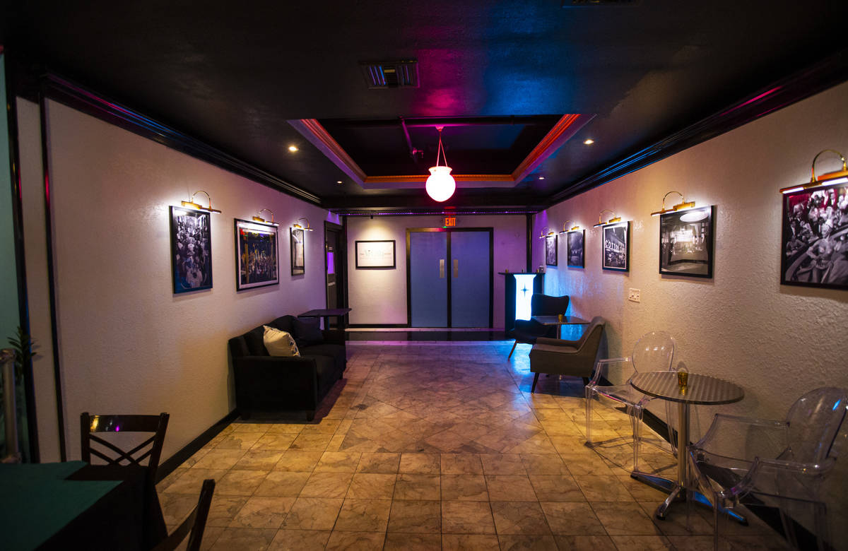An interior view of the doors leading to the supper club showroom at The Nevada Room at Commerc ...