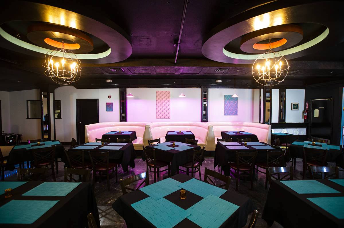 An interior view of the piano bar bistro room at The Nevada Room at Commercial Center in Las Ve ...