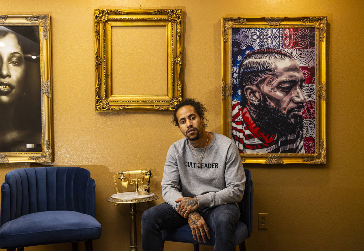 Sin á Tes Souhaits is the new Clark County poet laureate. In his home, he has a portrait of Ni ...