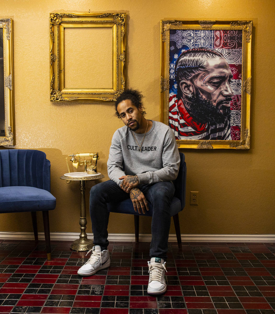 Sin á Tes Souhaits is the new Clark County poet laureate. In his home, he has a portrait of Ni ...