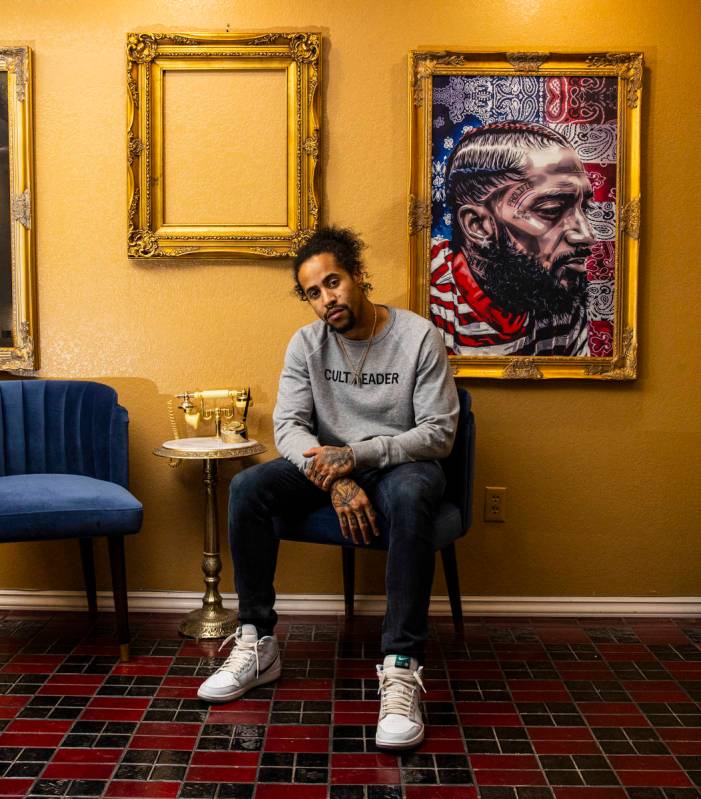 Sin á Tes Souhaits is the new Clark County poet laureate. In his home, he has a portrait of Ni ...